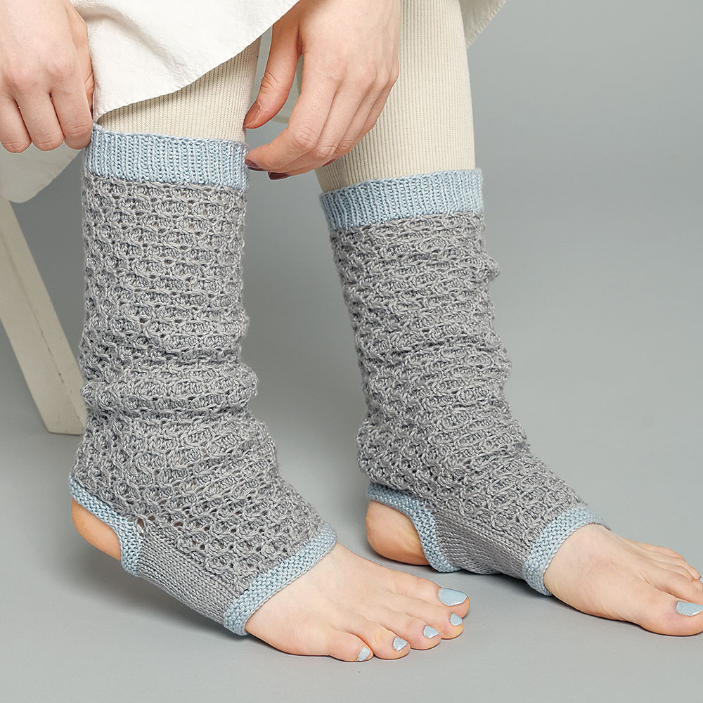 〈糸セット〉ライトグレーのトレンカソックス