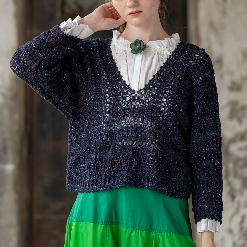 〈糸セット〉Vネックプルオーバー