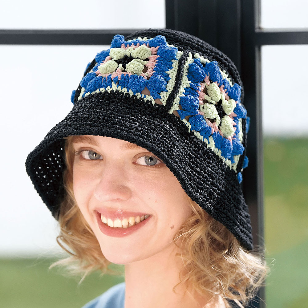 〈糸セット〉モチーフつなぎのバケットハット