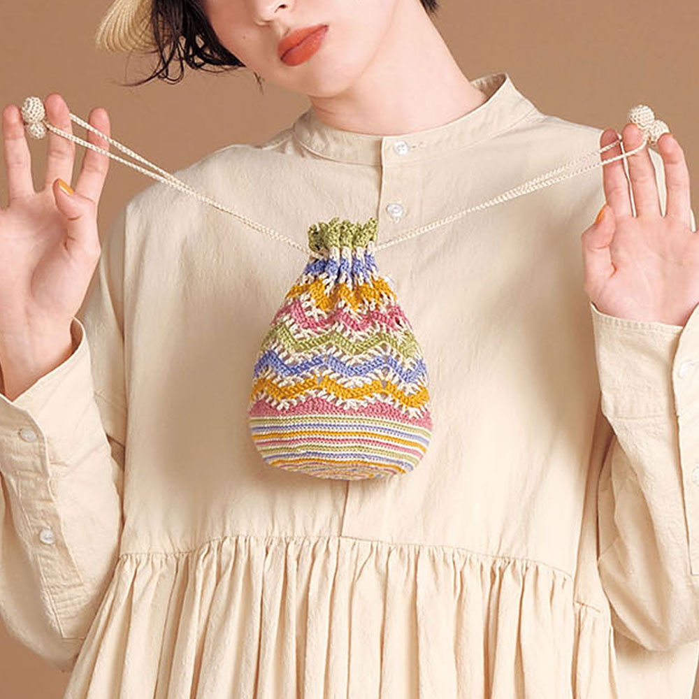 〈糸セット〉ふっくらラウンド巾着［マルチカラー］