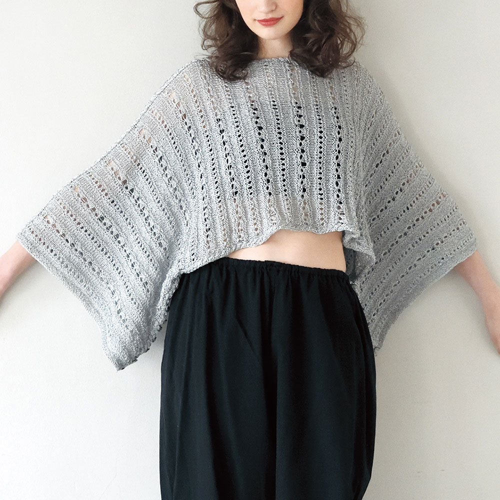 〈糸セット〉シルバーの2wayストール