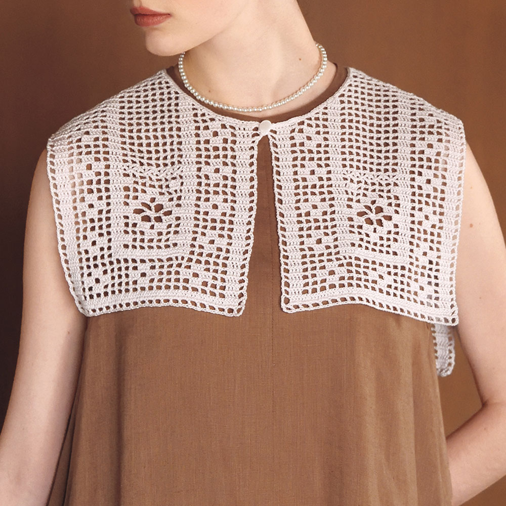 〈糸セット〉方眼編みのつけ衿