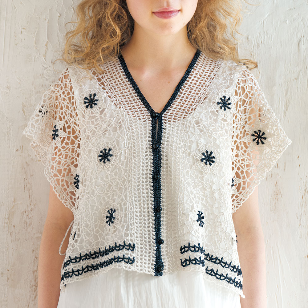 〈糸セット〉モチーフつなぎの2wayストール