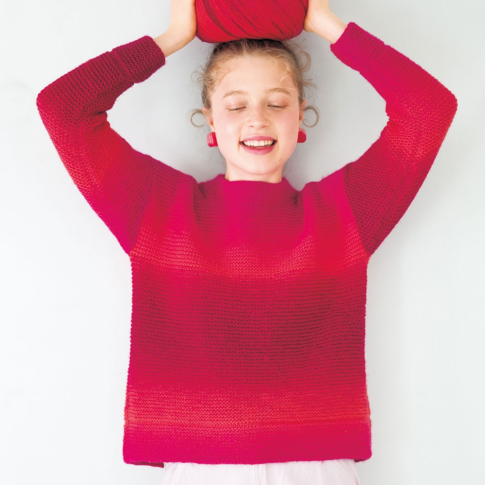 〈糸セット〉ガーター編みのプルオーバー