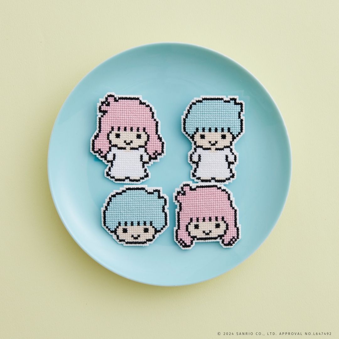 サンリオキャラドット絵ブローチリトルツインスターズ