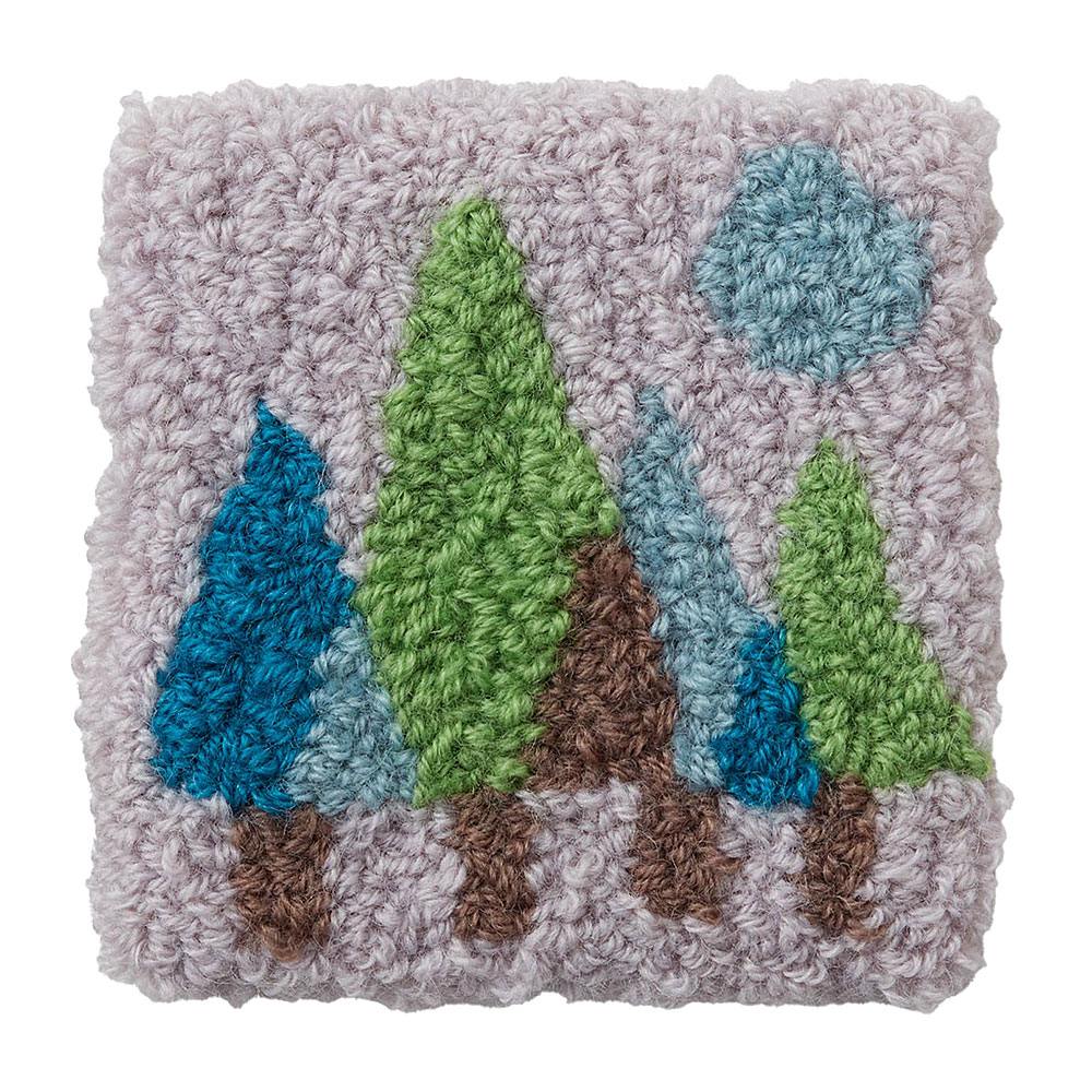 パンチニードルで作るミニラグ　フォレスト