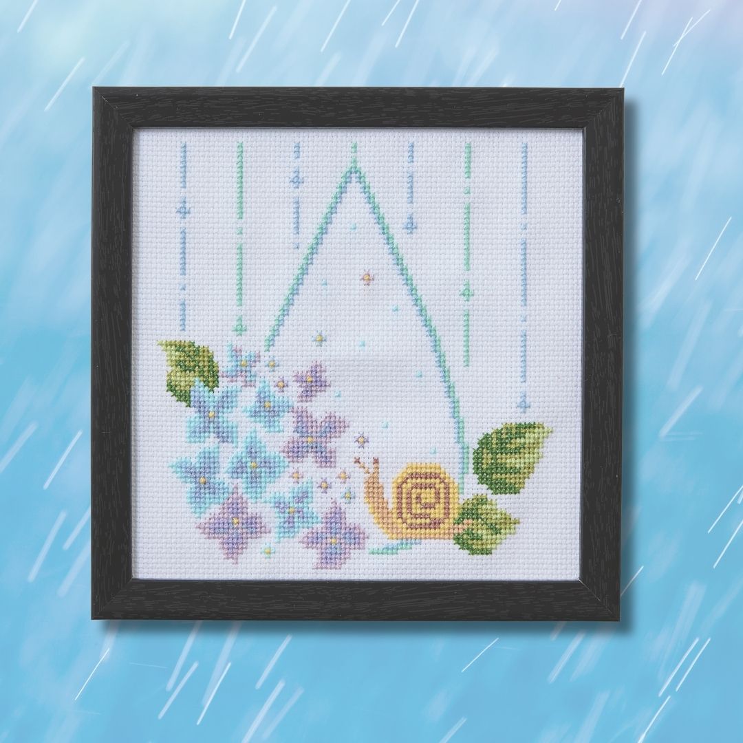 彩葉　季節を彩るクロスステッチ カタツムリと紫陽花