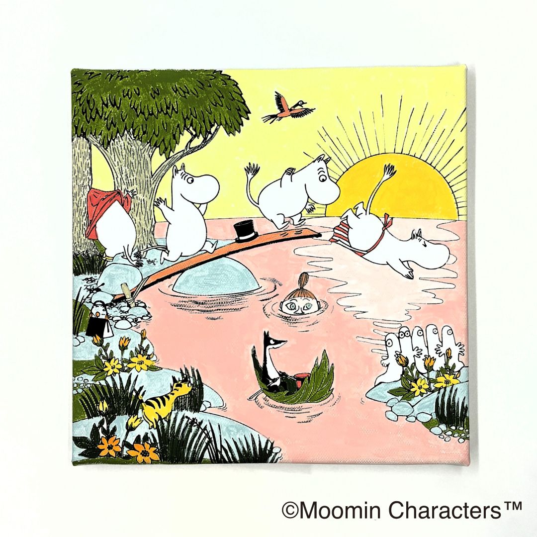 ぬりえキャンバス　ムーミンたちの水遊び