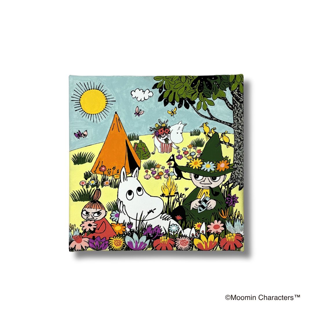 ぬりえキャンバス　お花畑でキャンプ