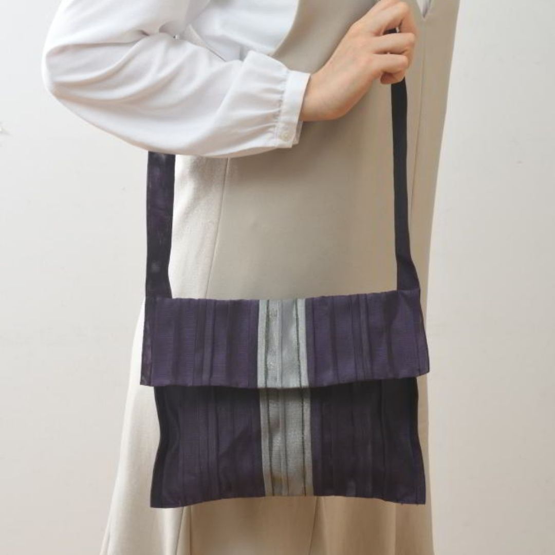 たたみテープで作るバッグ（紫）