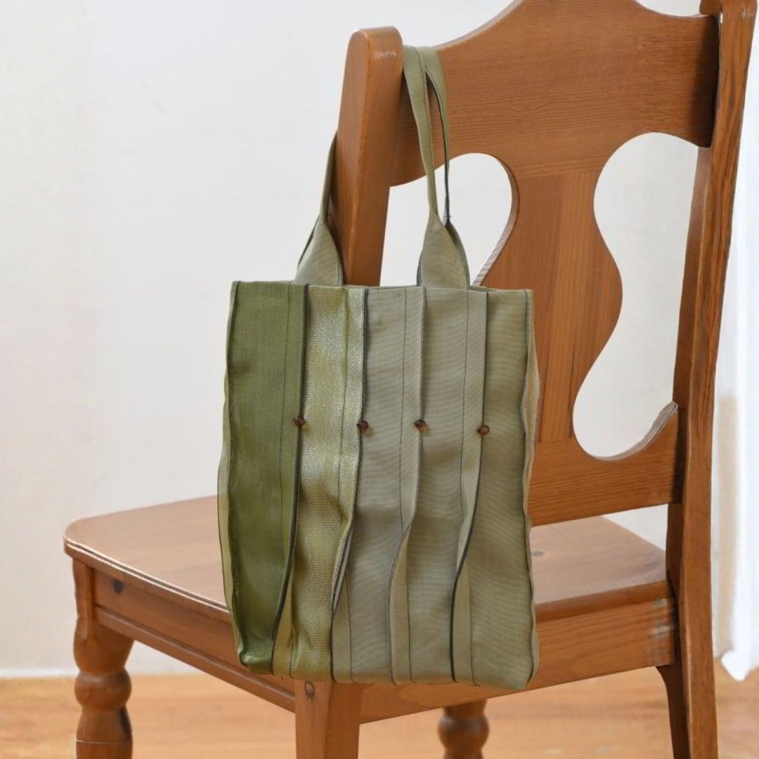 たたみテープで作るバッグ（緑）