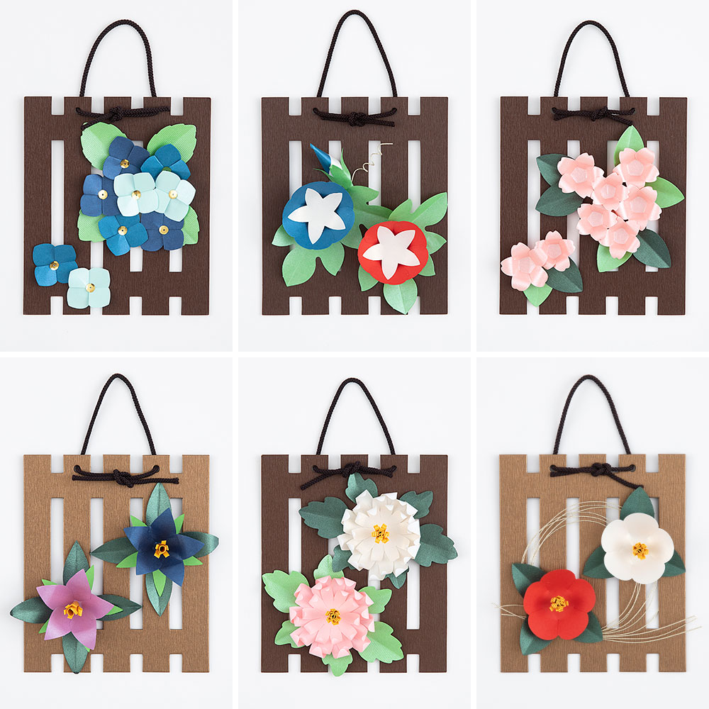 【毎月お届け】和がみの吊るし飾り・花と歳時の12か月 手づくりキット（Bコース）
