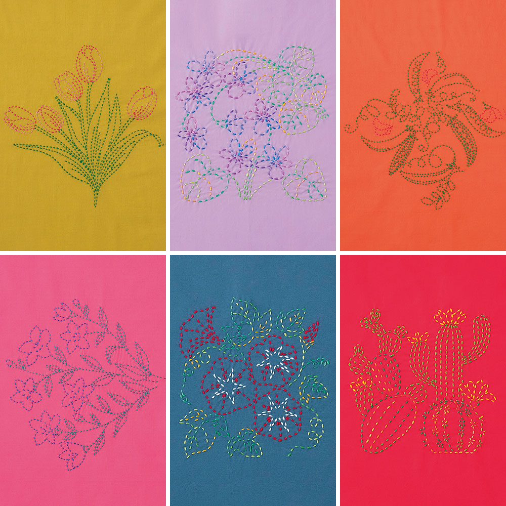 【毎月お届け】縫製済み彩葉・刺し子の風呂敷 手づくりキット（Aコース）