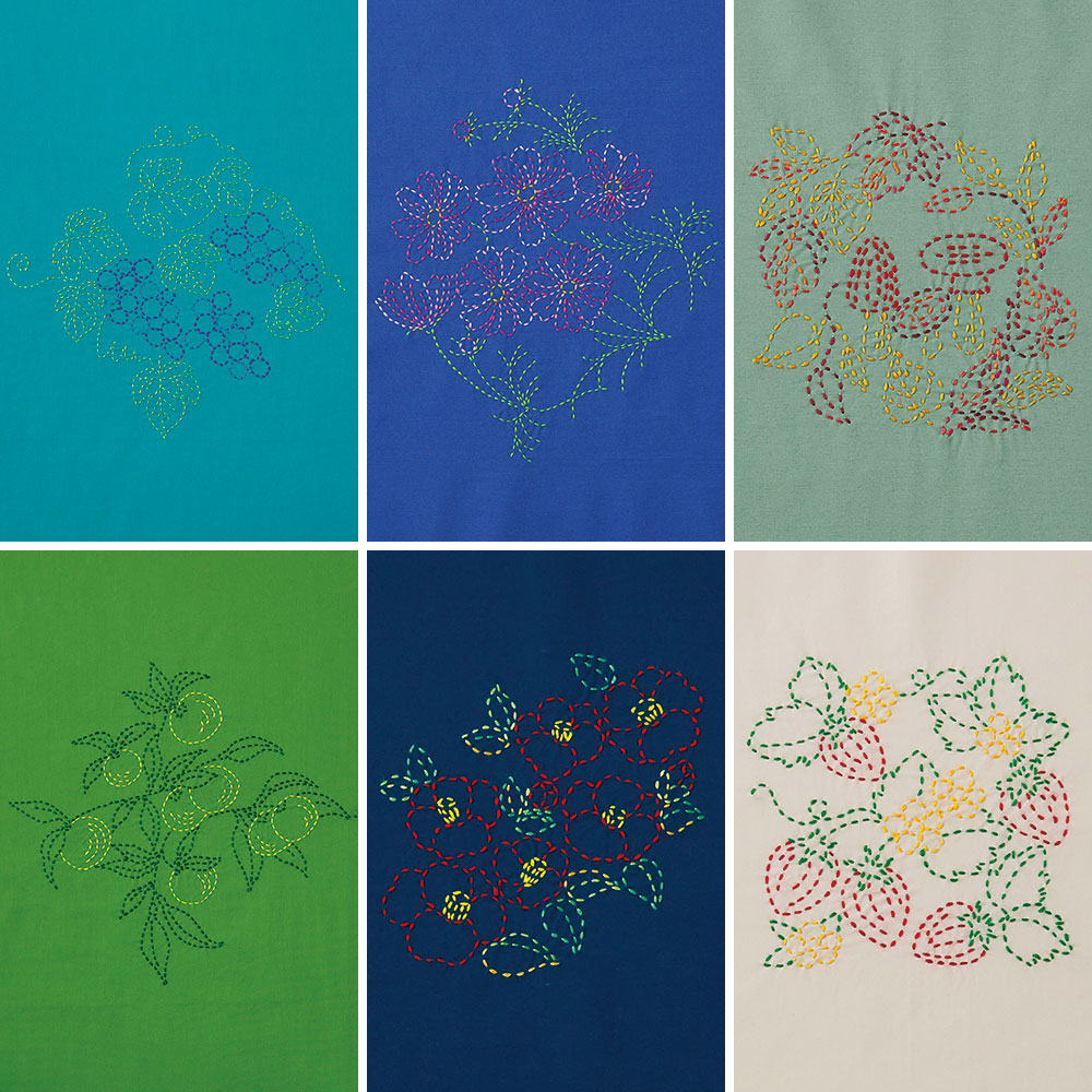 【毎月お届け】縫製済み彩葉・刺し子の風呂敷 手づくりキット（Bコース）