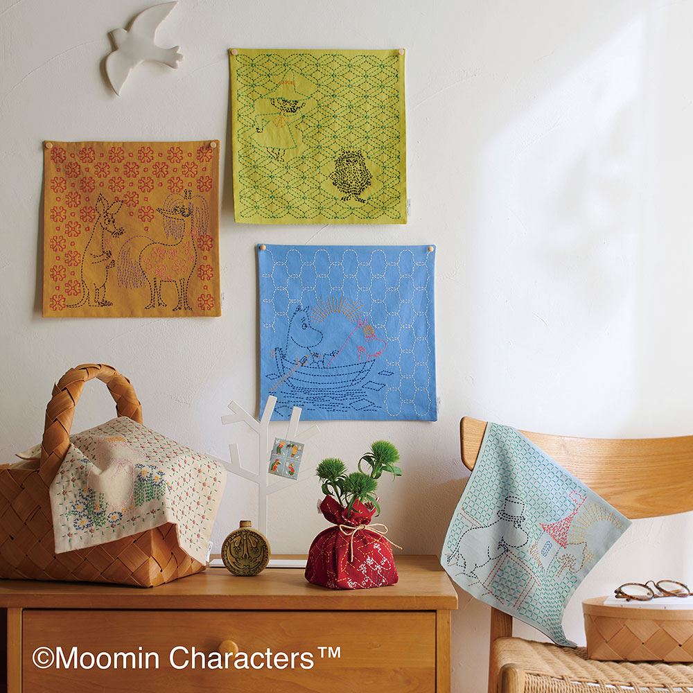 【毎月お届け】ムーミンで描く華やぎ刺し子 手づくりキット（Aコース）