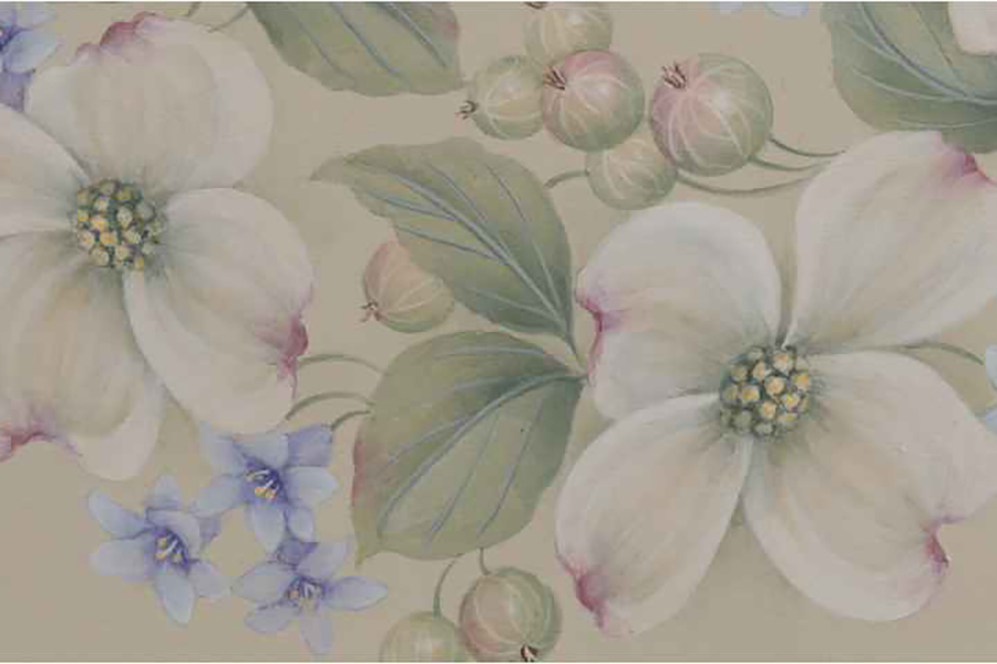 トールペイントの花歳時記 －花水木、花菖蒲