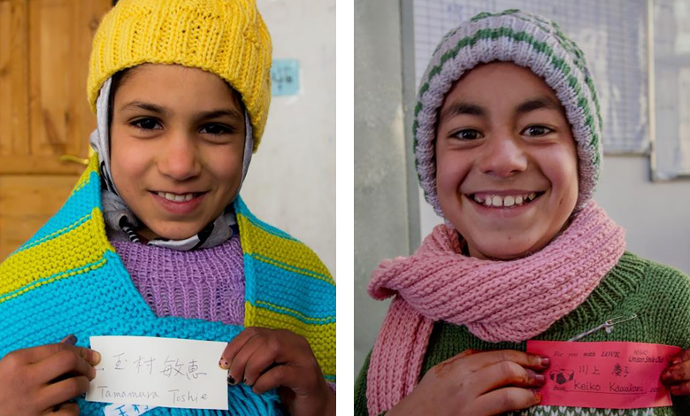 世界の子どもたちへ編み物作品を贈ろうプロジェクト アフガニスタンのストリート・チルドレンの子どもたちへの配布─2016年12月─