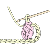 長編み3目の玉編み