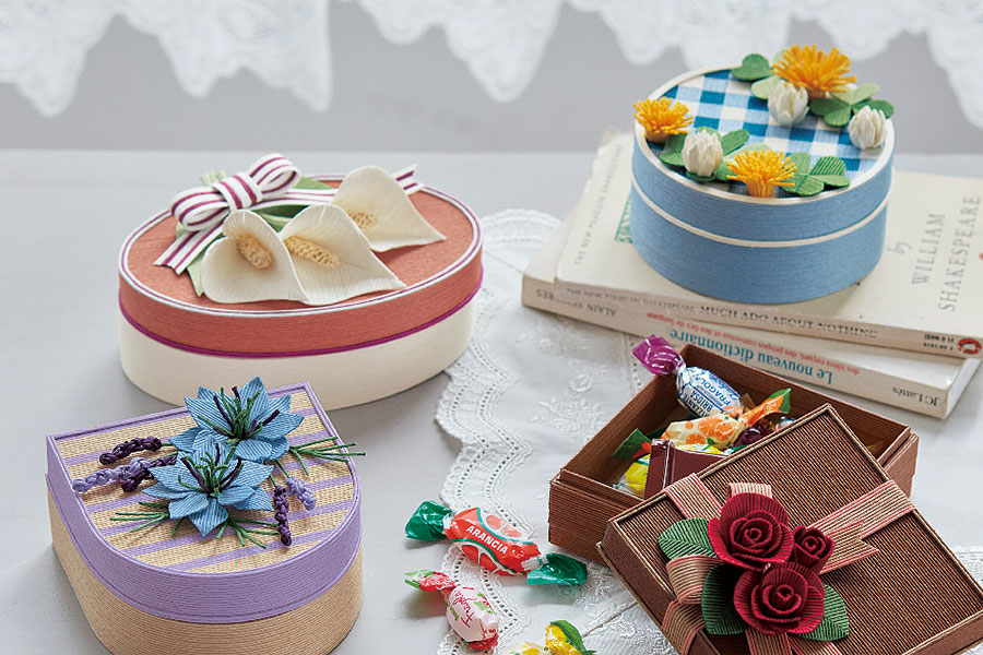 クラフトテープで作るお花の小箱