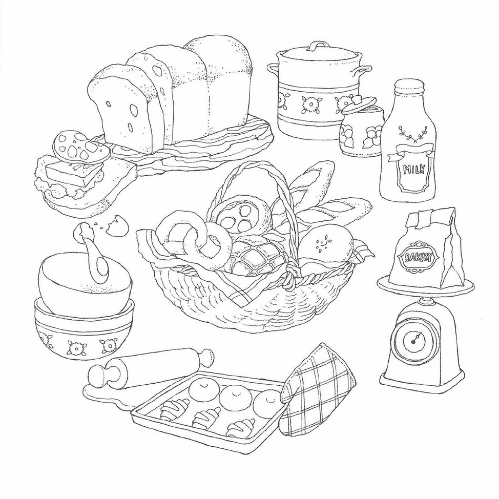 わたしの塗り絵book 憧れのお店屋さん